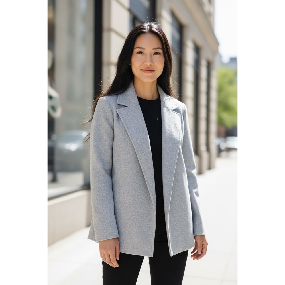 Joie Cream Light Brown Open Front Blazer Jacket Business Casual Minimalist Women